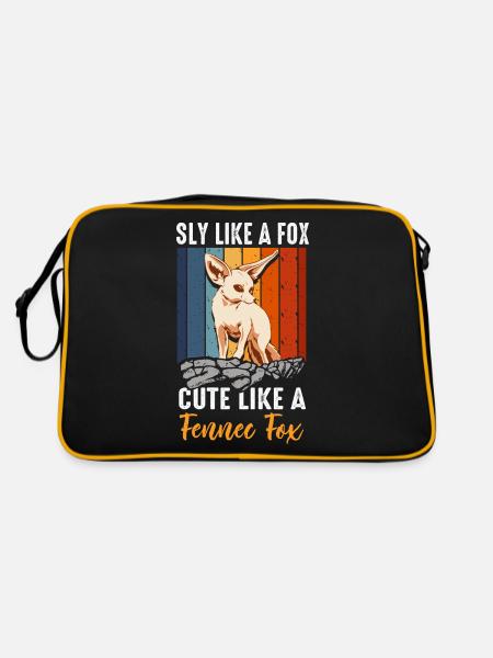 Fennec Fox Sly Cute Fennec Foxes Owner - Retro Bag - black/gold - Back