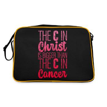 The C In Christ Is Bigger Than The C In Cancer 3 - Retro Bag - black/gold - Back
