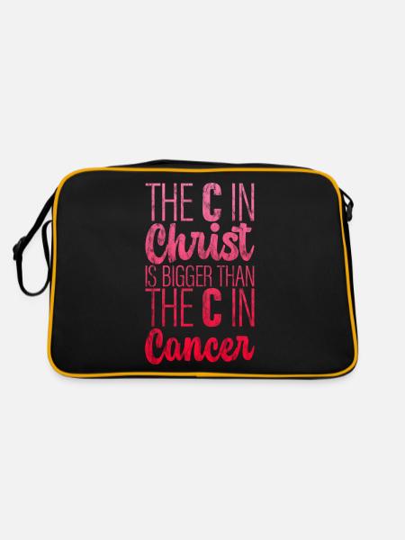 The C In Christ Is Bigger Than The C In Cancer 3 - Retro Bag - black/gold - Back