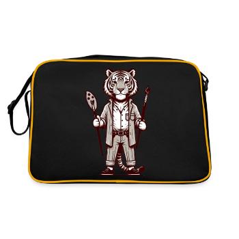 Cute Tiger Artist - Retro Bag - black/gold - Back