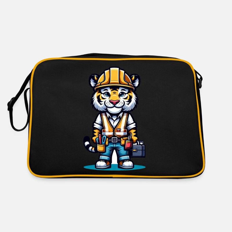 Mignon tigre ouvrier de la construction Sac Retro