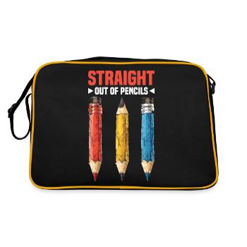 Straight Out Of Pencils - Retro Tasche - Schwarz/Gold - Hinten
