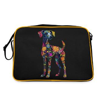 Whippet - Retro Tasche - Schwarz/Gold - Hinten