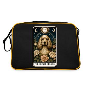 Cocker Spaniel - Retro Tasche - Schwarz/Gold - Hinten