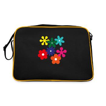 Peace World Paix Flower Power Gift Années 70 Amour - Sac Retro - noir/or - Dos