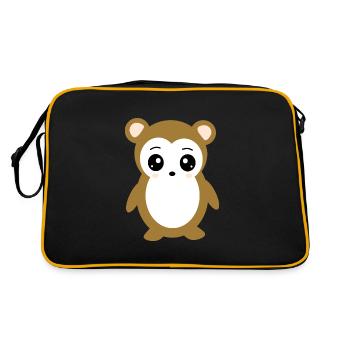ours brun face d’ours oeil mignon - Sac Retro - noir/or - Dos