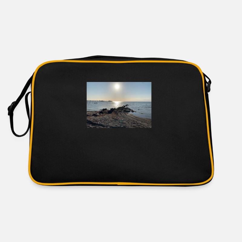 Ostsee mit Sonne Retro Tasche