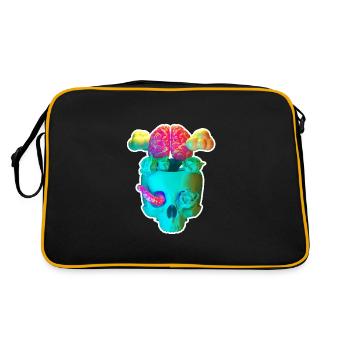 Blue skull - Retro Bag - black/gold - Back