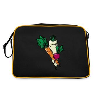 Vegetables Vegetable Garden Vegetables Gardener - Retro Bag - black/gold - Back