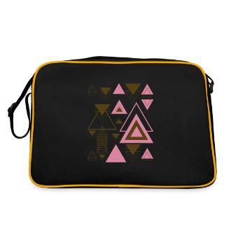 Triangles Géométrie Minimaliste Or Rose - Sac Retro - noir/or - Dos