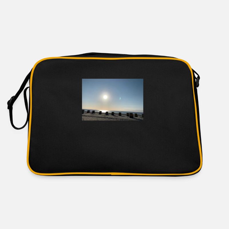 sehnsucht ostsee - Retro Tasche - Schwarz/Gold