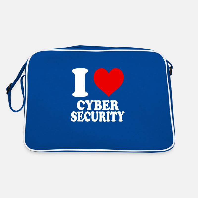 I Love Cyber Security Heart Funny Witty Retro Bag
