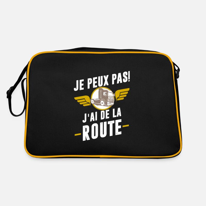 Je peux pas, j'ai de la route! - Sac Retro - noir/or