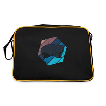 Wombat Artsy Style : rongeur, animal, nature - Sac Retro - noir/or - Dos