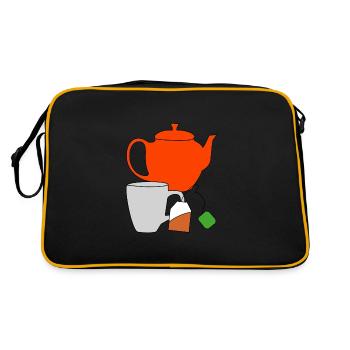 Indulgence Tea Drink Teapot Tea Bag Cup - Retro Bag - black/gold - Back