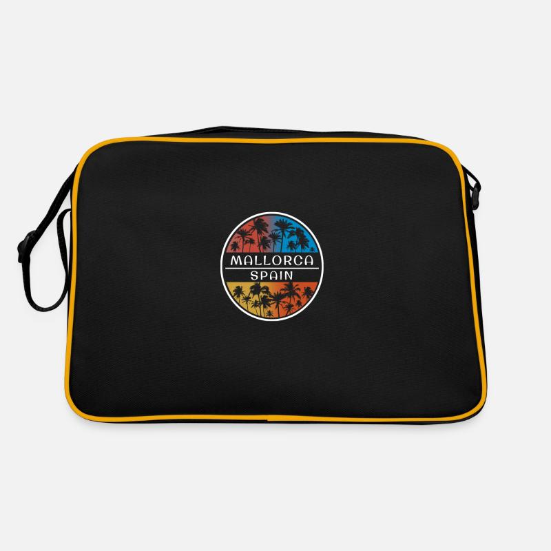 Mallorca Mallorca Spanien Stilvolles Urlaubssouvenir - Retro Tasche - Schwarz/Gold