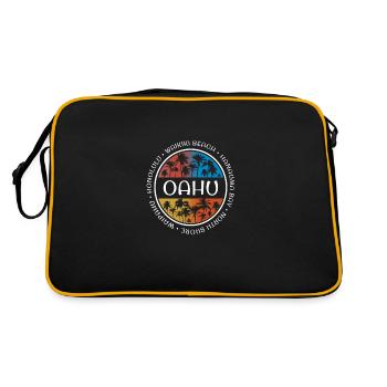 Oahu Hawaii Hawaiian Islands Stylish Vacation - Retro Bag - black/gold - Back
