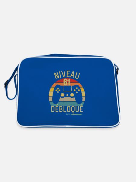 LEVEL 61 UNLOCKS - Retro Bag - blue/white - Back