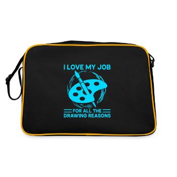 Artiste Peintre J’aime mon travail Idée cadeau d’art - Sac Retro - noir/or - Dos