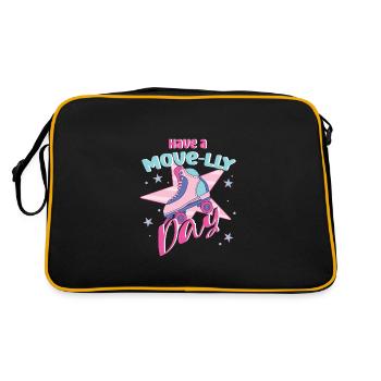 Roller Skating Skate Have A Move-lly Day Gifts - Retro Tasche - Schwarz/Gold - Hinten