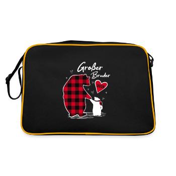 Großer Bruder Bär 2028 - Retro Tasche - Schwarz/Gold - Hinten