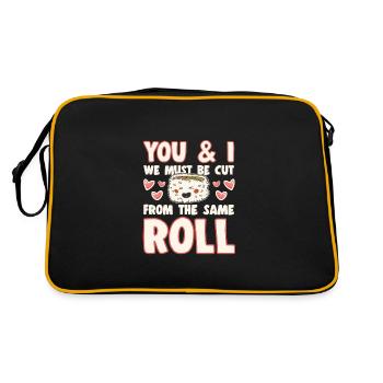 Sushi Lover We Must Be Cut Form Same Roll - Retro Tasche - Schwarz/Gold - Hinten