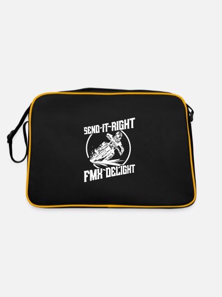 Pilote de moto tout-terrain FMX Delight MX Motocross Supercross - Sac Retro - noir/or - Dos
