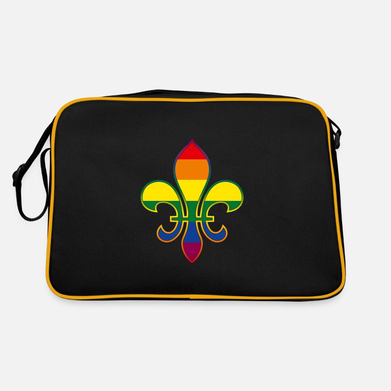 Arc-en-ciel Fleur de Lys / Fleur de Lis Sac Retro