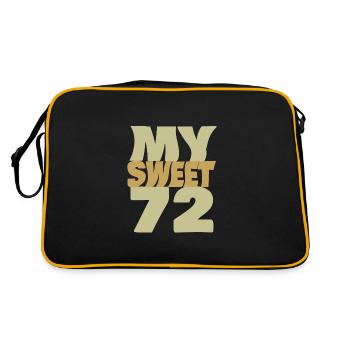 Geburtstag 72 - Retro Tasche - Schwarz/Gold - Hinten