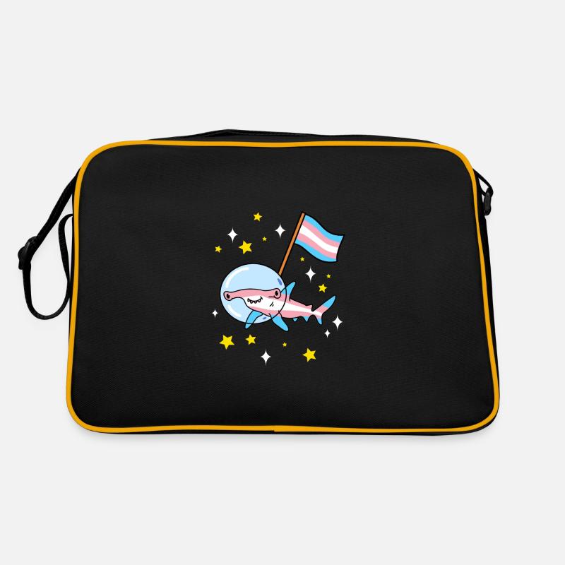 Trans Pride hammerhead shark in space Retro Bag