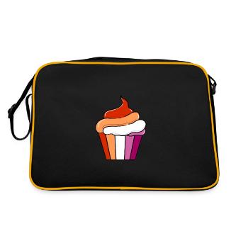 Cupcake lesbienne Orange Pink Lesbian Pride - Sac Retro - noir/or - Dos