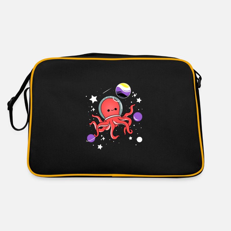 Poulpe Astronaute Nonbinary Pride Sac Retro