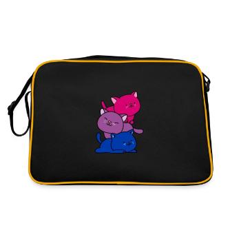 Bisexual Pride Katzen - Retro Tasche - Schwarz/Gold - Hinten