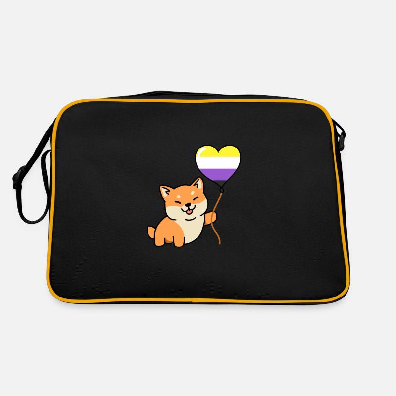 Shiba Inu Nonbinary Pride Ballon Nonbinary Pride Retro Tasche
