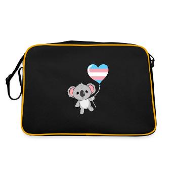 Koala Herzballon Trans Pride - Retro Tasche - Schwarz/Gold - Hinten