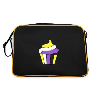 Nonbinary Cupcake Nonbinary Pride - Retro Bag - black/gold - Back