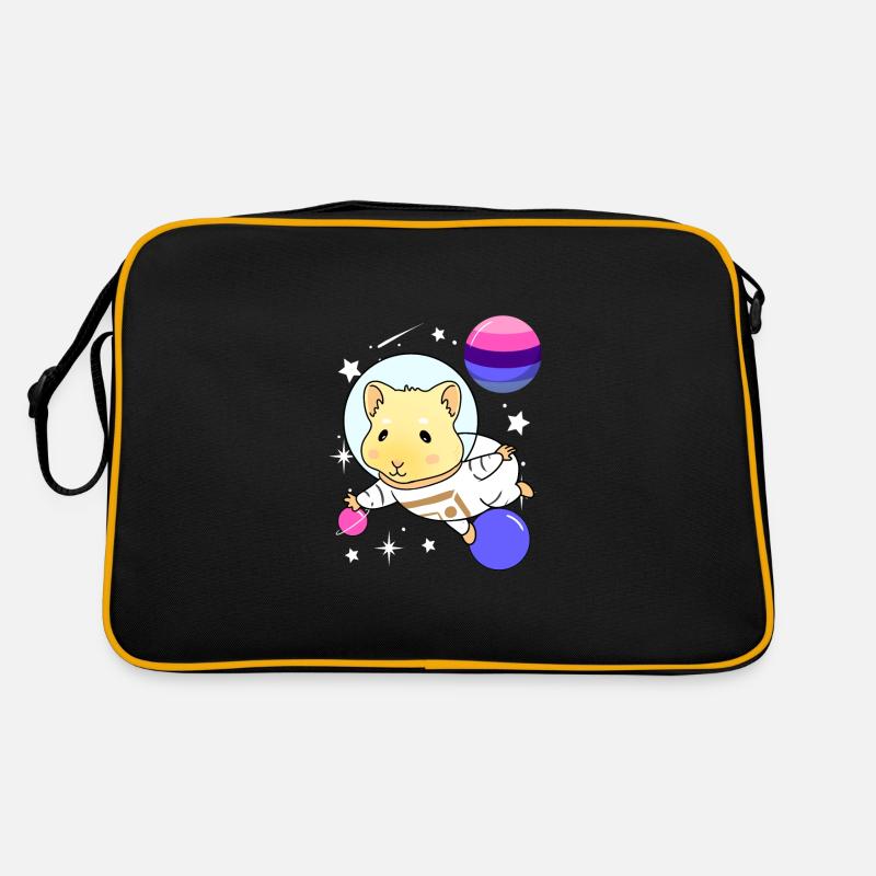Meerschweinchen Raumfahrt Omnisexual Pride Retro Tasche