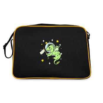 Agender Dragon in Space Agender Pride - Retro Bag - black/gold - Back