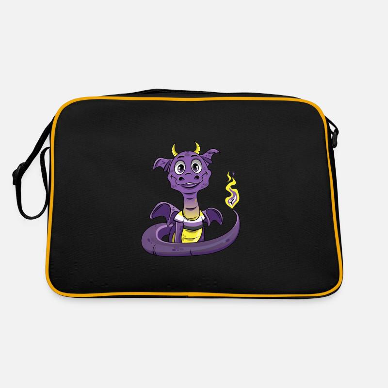 Nonbinary Pride Dragon Nonbinary Retro Bag