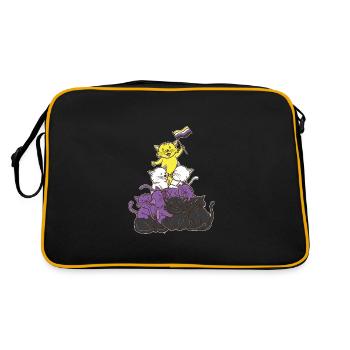 Non-binary cats Non-binary pride - Retro Bag - black/gold - Back
