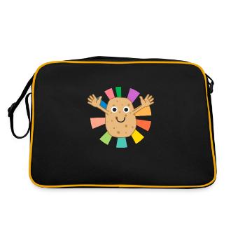 Design rétro de pommes de terre, légumes, cuisine - Sac Retro - noir/or - Dos