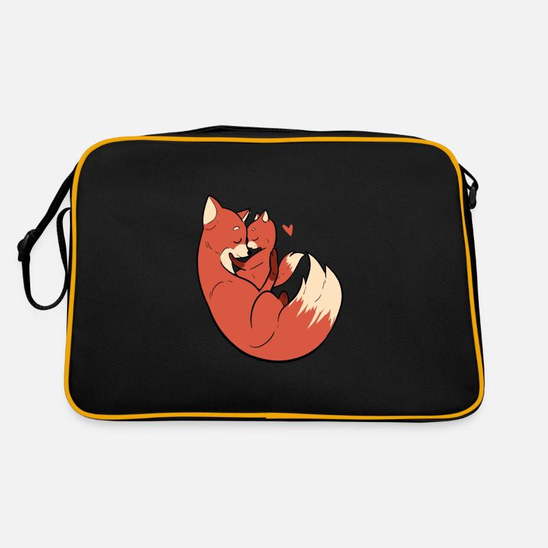 Fox Cuddle Freund oder Freundin Geschenk Retro Tasche