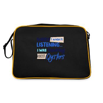 Penser aux huîtres Ironic Quote Seafood - Sac Retro - noir/or - Dos