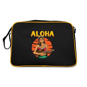 Aloha Vintage Hula Girl - Sac Retro - noir/or - Dos