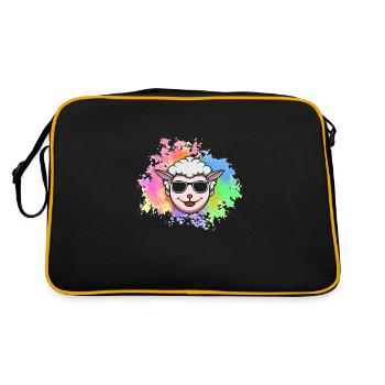 Schäfer Schaf - Retro Tasche - Schwarz/Gold - Hinten