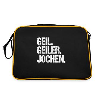 Jochen - Retro Tasche - Schwarz/Gold - Hinten