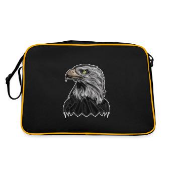 Pygargue à tête blanche sur chapeau de pêche, casquette et autocollant - Sac Retro - noir/or - Dos