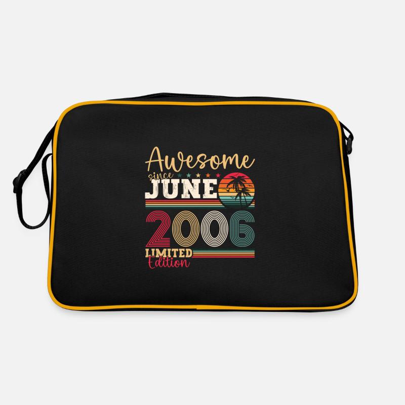 Awesome since Juni 2006 16. Geburtstag Herren Fun - Retro Tasche - Schwarz/Gold