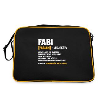Fabian - Retro Bag - black/gold - Back