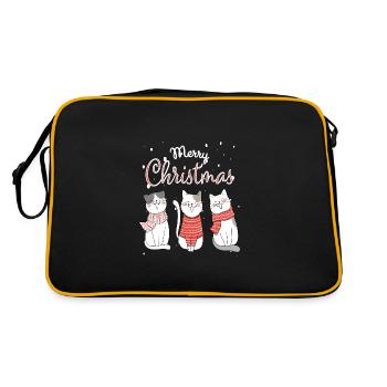 Chats, Chat de Noël, Chat de Noël, Chats - Sac Retro - noir/or - Dos